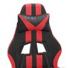 vidaXL Cadeira gaming c/ apoio p&eacute;s couro artificial preto e vermelho