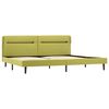 vidaXL Estrutura de cama com LED tecido 140x200 cm verde