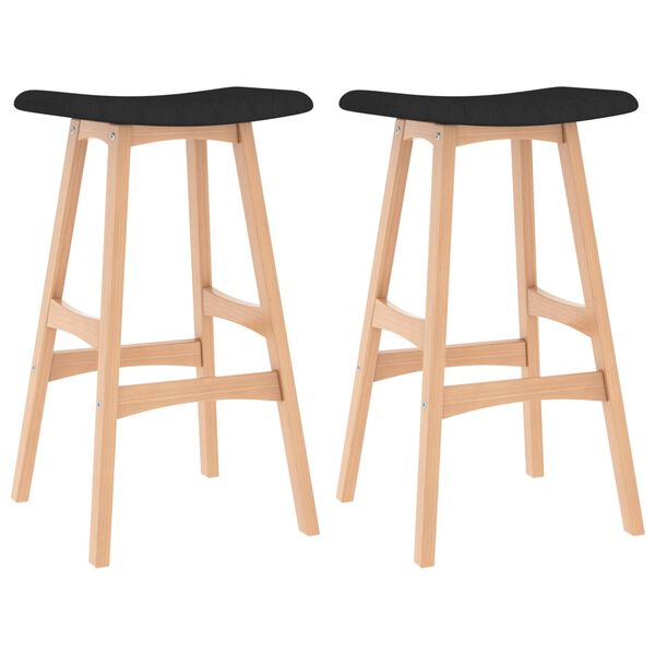 vidaXL Bancos de bar 2 pcs tecido preto