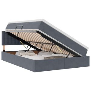 vidaXL Cama com Armazenamento Cinza Escuro 140 x 190 cm Veludo