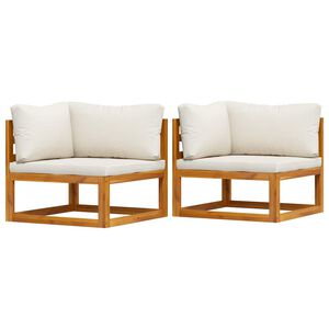 vidaXL Sof&aacute;s de canto seccionais 2 pcs com almofad&otilde;es branco nata