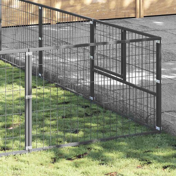 vidaXL Canil para c&atilde;es 54 m&sup2; a&ccedil;o prateado