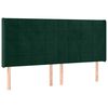 vidaXL Cabeceira cama c/ abas veludo 163x16x118/128 cm verde-escuro