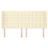 vidaXL Cabeceira cama c/ abas couro artificial 203x23x118/128 cm creme