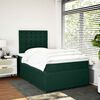 vidaXL Cama boxspring com colch&atilde;o 120x200 cm veludo verde-escuro