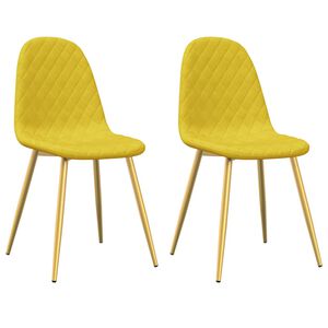vidaXL Cadeiras de jantar 2 pcs veludo amarelo mostarda