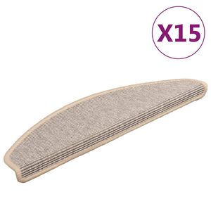 vidaXL Tapetes de escada 15 pe&ccedil;as 65x21x4 cm prateados semicirculares grandes