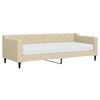 vidaXL Sof&aacute;-cama com colch&atilde;o 80x200 cm tecido cor creme