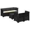 vidaXL Sof&aacute; de Jardim de 5 Pessoas com Almofadas Visual de Rattan PP