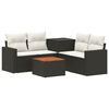 vidaXL Conjunto de Sof&aacute;s 6 unid. Preto e Branco Creme