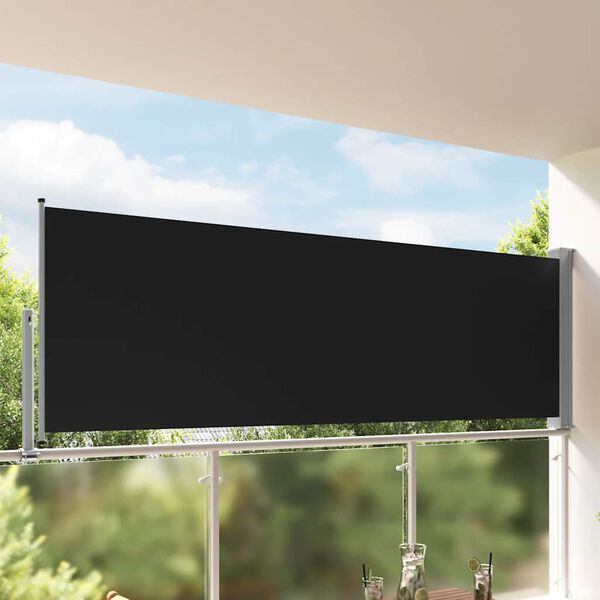 vidaXL Toldo lateral retr&aacute;til para p&aacute;tio 120x300 cm preto