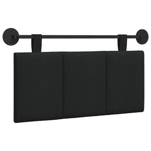 vidaXL Cabeceira Suspensa Riscas Preto 90 x 55 x 5 cm tecido