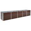 vidaXL Canteiro elevado jardim a&ccedil;o galvanizado 400x80x45 cm castanho
