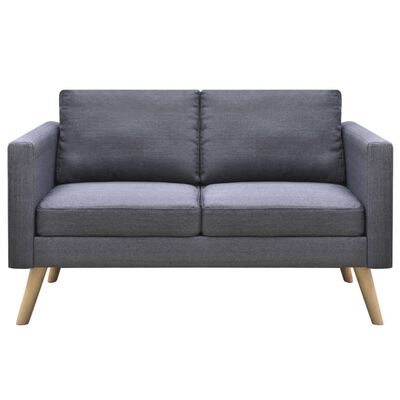 vidaXL Conjunto de sofás de 2 lugares e 3 lugares tecido cinza escuro
