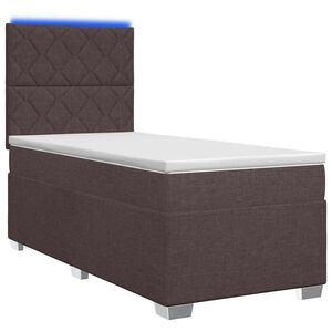 vidaXL Cama box spring com colch&atilde;o Marrom Escuro 80 x 200 cm Tecido
