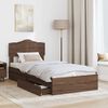 vidaXL Cama com Armazenamento com gaveta Carvalho Marrom 90 x 190 cm