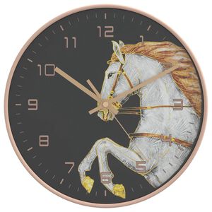 vidaXL Rel&oacute;gio de parede &Oslash;29,5cm poliestireno e vidro dourado e branco