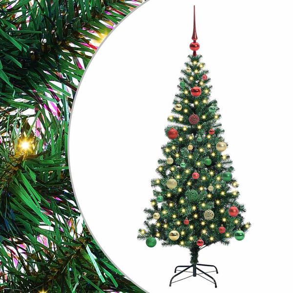 vidaXL &Aacute;rvore de Natal Artificial Pr&eacute;-iluminada Verde 150 cm