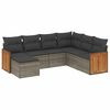 vidaXL 7 pcs conjunto sof&aacute;s p/ jardim c/ almofad&otilde;es vime PE cinzento
