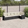 vidaXL 6 pcs conjunto sof&aacute;s de jardim c/ almofad&otilde;es vime PE preto