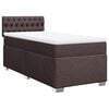 vidaXL Cama com molas/colch&atilde;o 90x200 cm tecido castanho-escuro