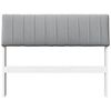 vidaXL Cabeceira estofada Cinzento-claro 100 cm