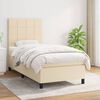 vidaXL Cama com molas/colch&atilde;o 90x190 cm tecido cor creme