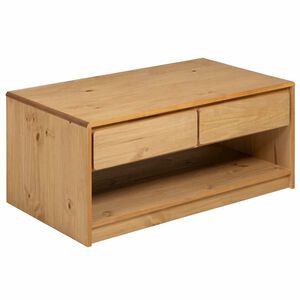 vidaXL Mesa de centro SAUDA 99x55x45 cm pinho maci&ccedil;o cor carvalho