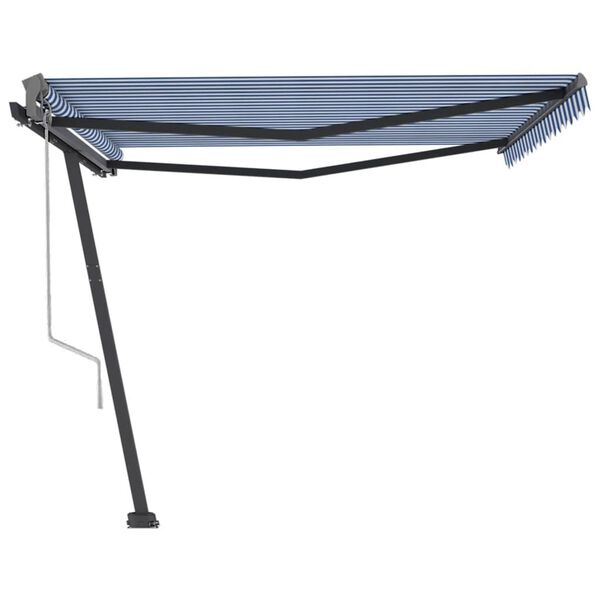 vidaXL Toldo autom&aacute;tico independente 450x300 cm azul e branco