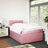 vidaXL Cama boxspring com colch&atilde;o 120x200 cm veludo rosa