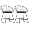 vidaXL Cadeiras jantar c/ assentos em couro artificial 2 pcs a&ccedil;o preto