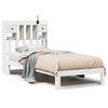 vidaXL Cama com estante sem colch&atilde;o 75x190 cm pinho maci&ccedil;o branco