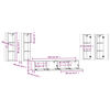 vidaXL Conjunto m&oacute;veis de TV 6 pcs madeira processada carvalho fumado
