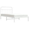 vidaXL Estrutura de cama com cabeceira 100x200 cm metal branco