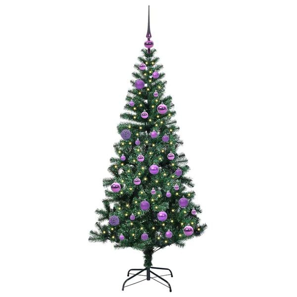 vidaXL &Aacute;rvore de Natal Artificial Pr&eacute;-iluminada Verde 150 cm