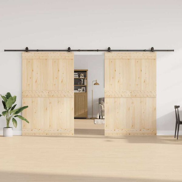 vidaXL Kit de ferragens para porta deslizante 427 cm a&ccedil;o preto