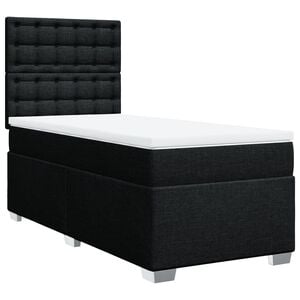 vidaXL Cama com molas/colch&atilde;o 80x200 cm tecido preto