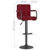 vidaXL Bancos de bar 2 pcs veludo vermelho tinto