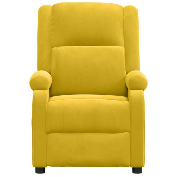vidaXL Poltrona de massagens elétrica veludo amarelo