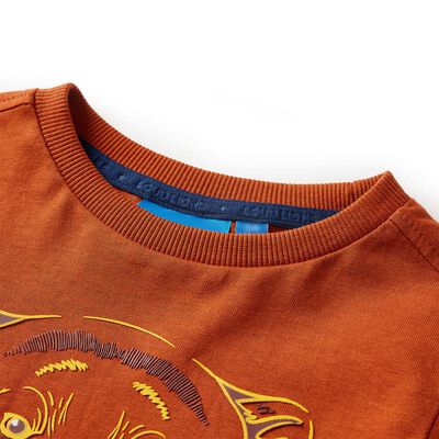 T-shirt de manga comprida para criança ferrugem-claro 92