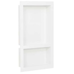 vidaXL Habit&aacute;culo chuveiro c/ 2 compartim. 41x69x9 cm branco brilhante