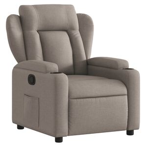 vidaXL Poltrona reclin&aacute;vel tecido cinzento-acastanhado