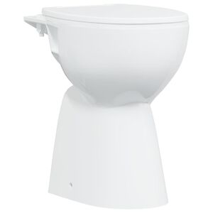 vidaXL Sanita sem rebordo 7 cm altura extra fecho suave cer&acirc;mica branco