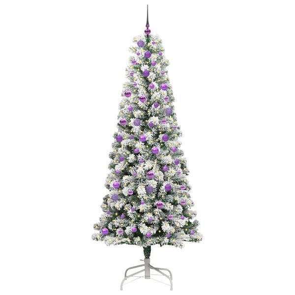 vidaXL &Aacute;rvore de Natal Articulada Artificial Verde e Branco 240 cm