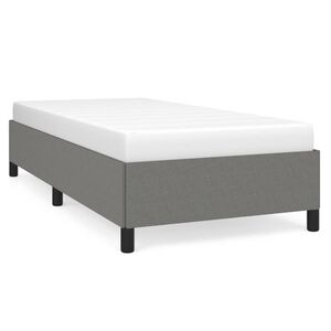 vidaXL Estrutura de cama sem colch&atilde;o 90x200 cm tecido cinzento-escuro