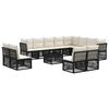 vidaXL Conjunto de Sof&aacute; de Jardim 13 unid. Preto vime PE