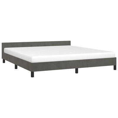 vidaXL Estrutura de cama c/ cabeceira 160x200cm veludo cinzento-escuro