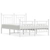 vidaXL Estrutura de cama com cabeceira e p&eacute;s 150x200 cm metal branco
