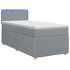 vidaXL Cama Box Spring com Colch&atilde;o e LED Cinzento-claro 90 x 190 cm