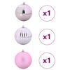 vidaXL Conjunto de Bolas de Natal XXL 3 pcs Rosa Pl&aacute;stico